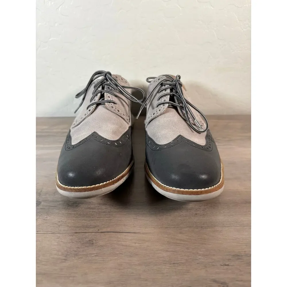 Cole‎ Haan Original Grand Remastered Wingtip Oxfords Tan Gray Men's Size 9